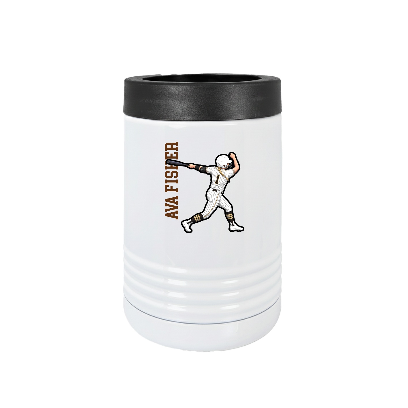 Beverage Holder — Name Vertical in White