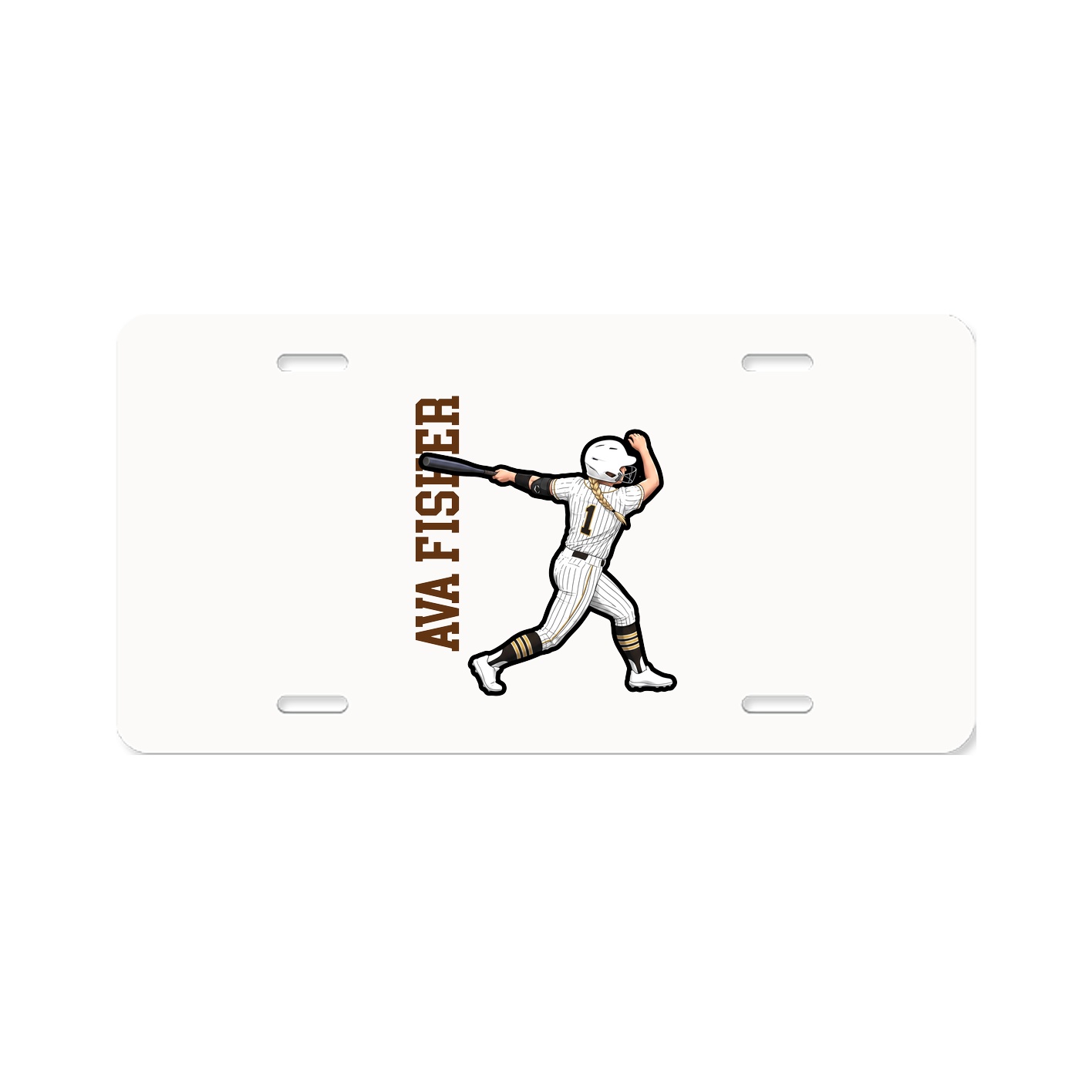License Plate — Name Vertical in Classic