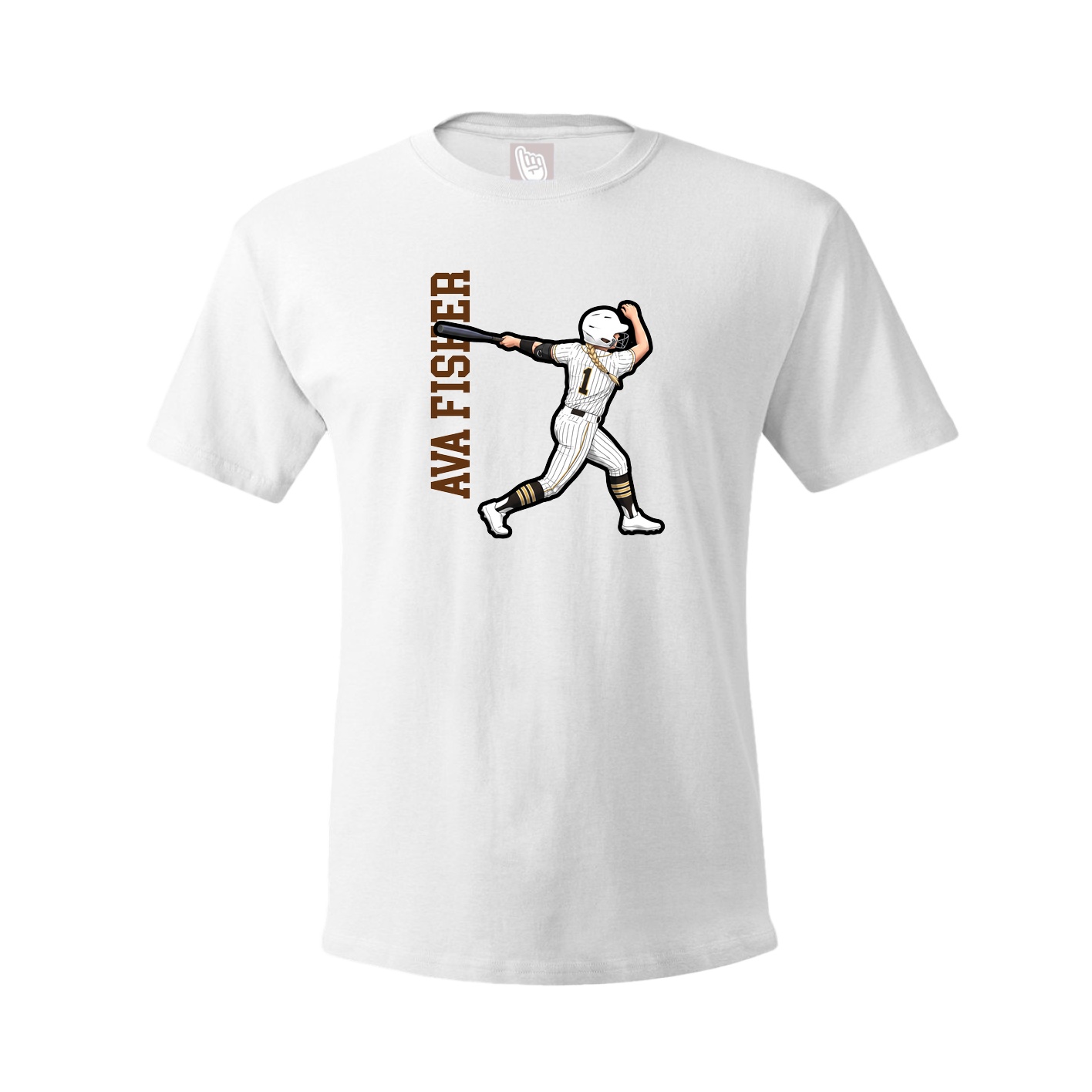 Tee — Name Vertical in White