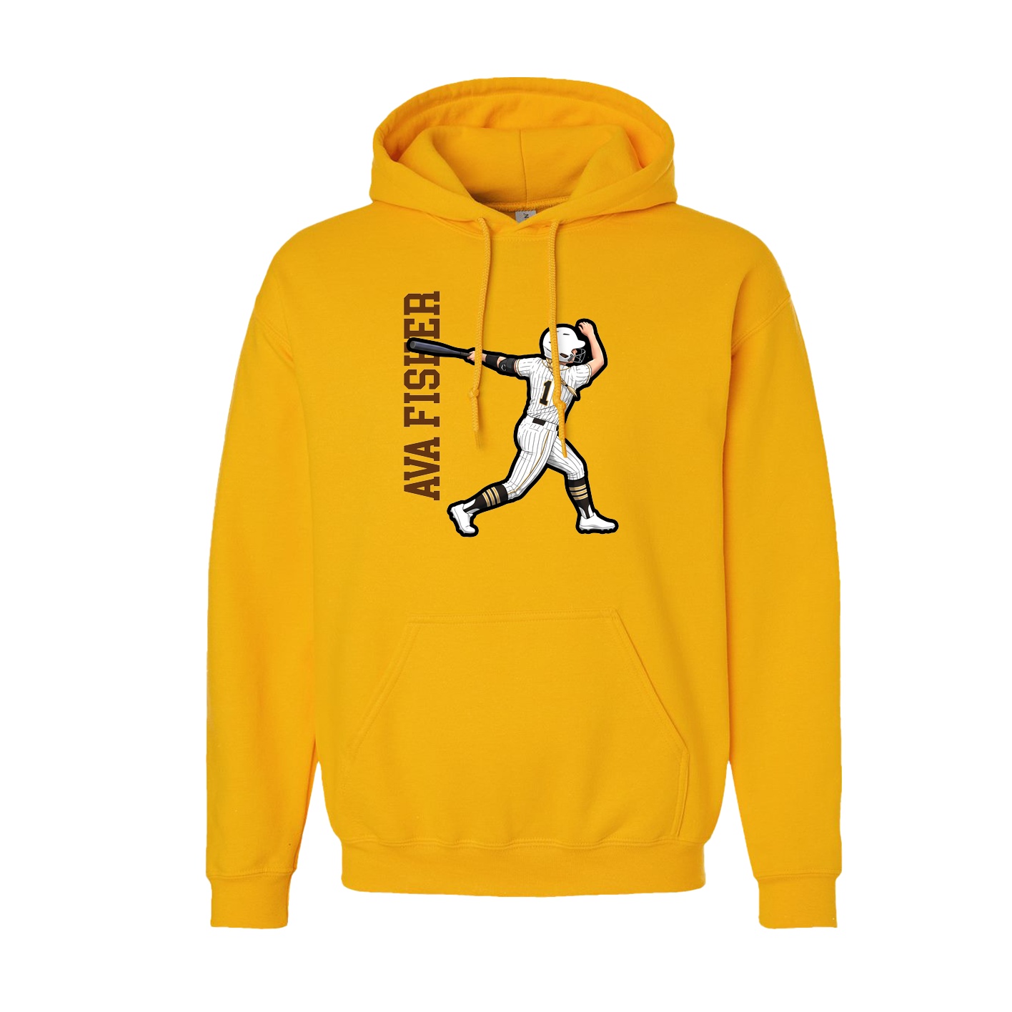 Hoodie — Name Vertical in Gold