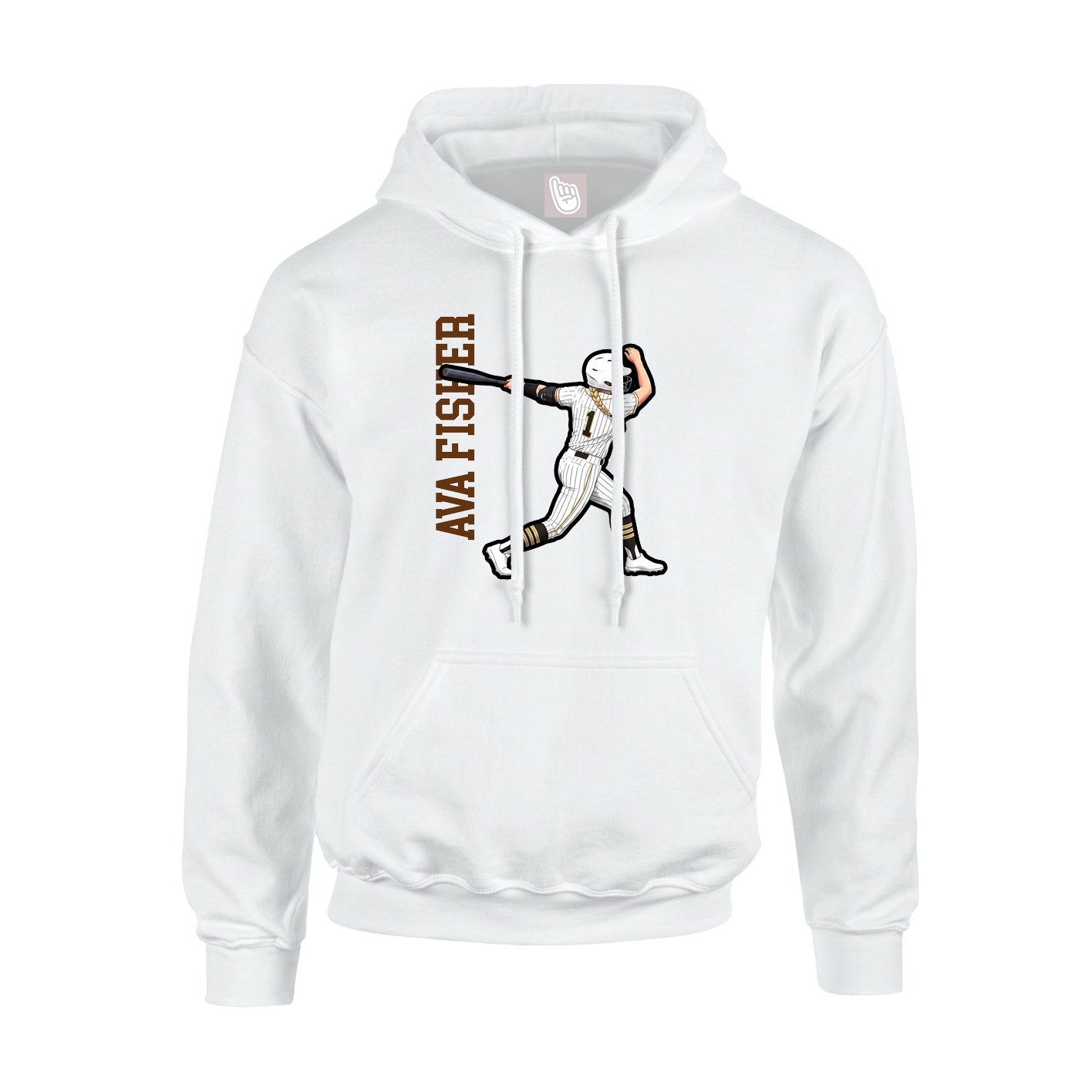 Hoodie — Name Vertical in White