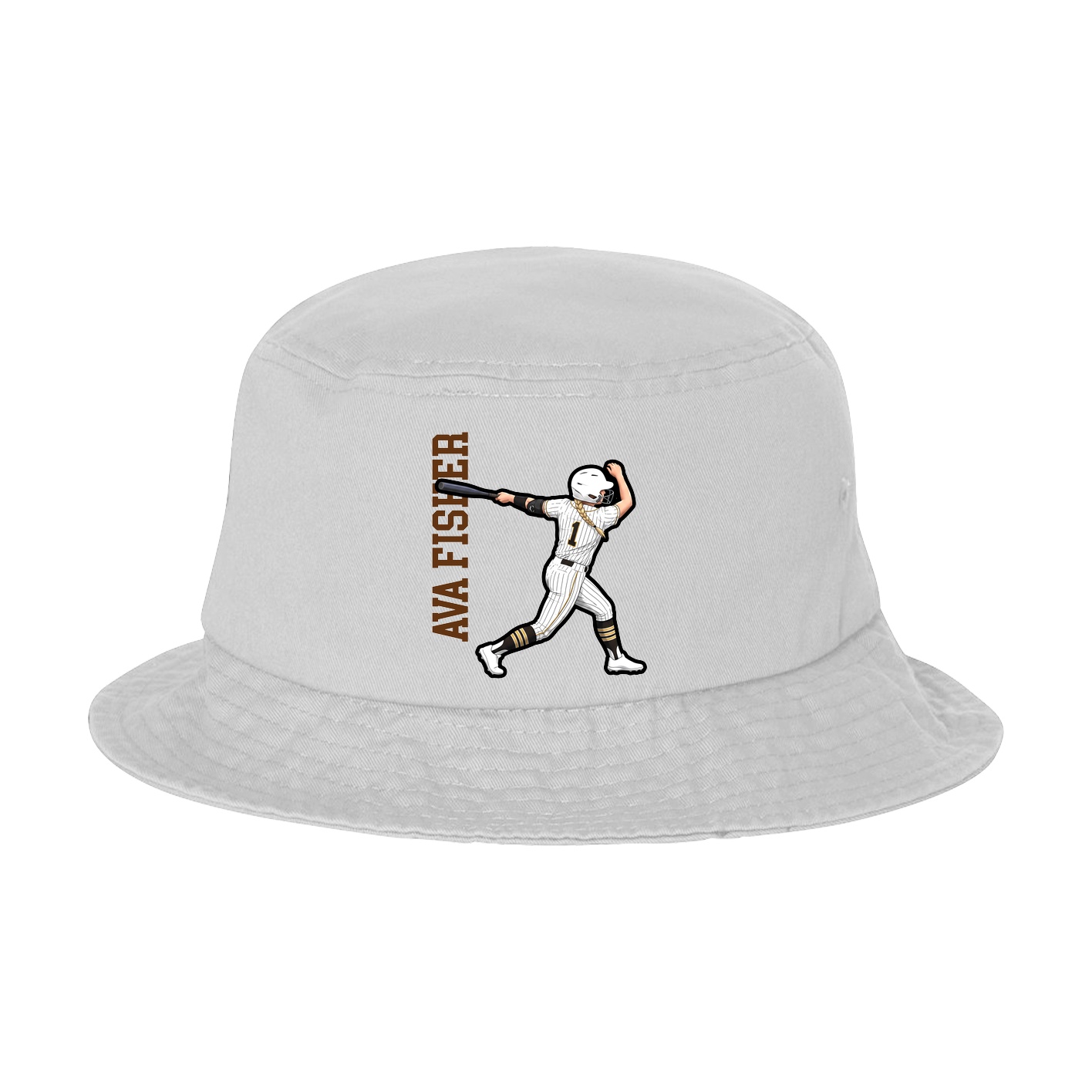 Bucket Cap — Name Vertical in White