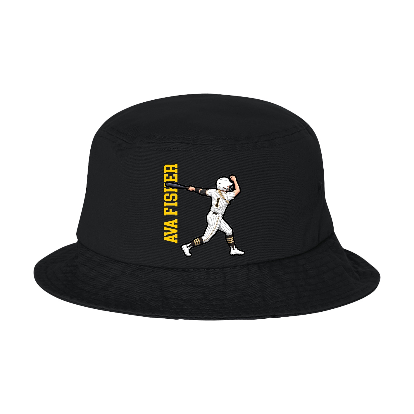 Bucket Cap — Name Vertical in Black