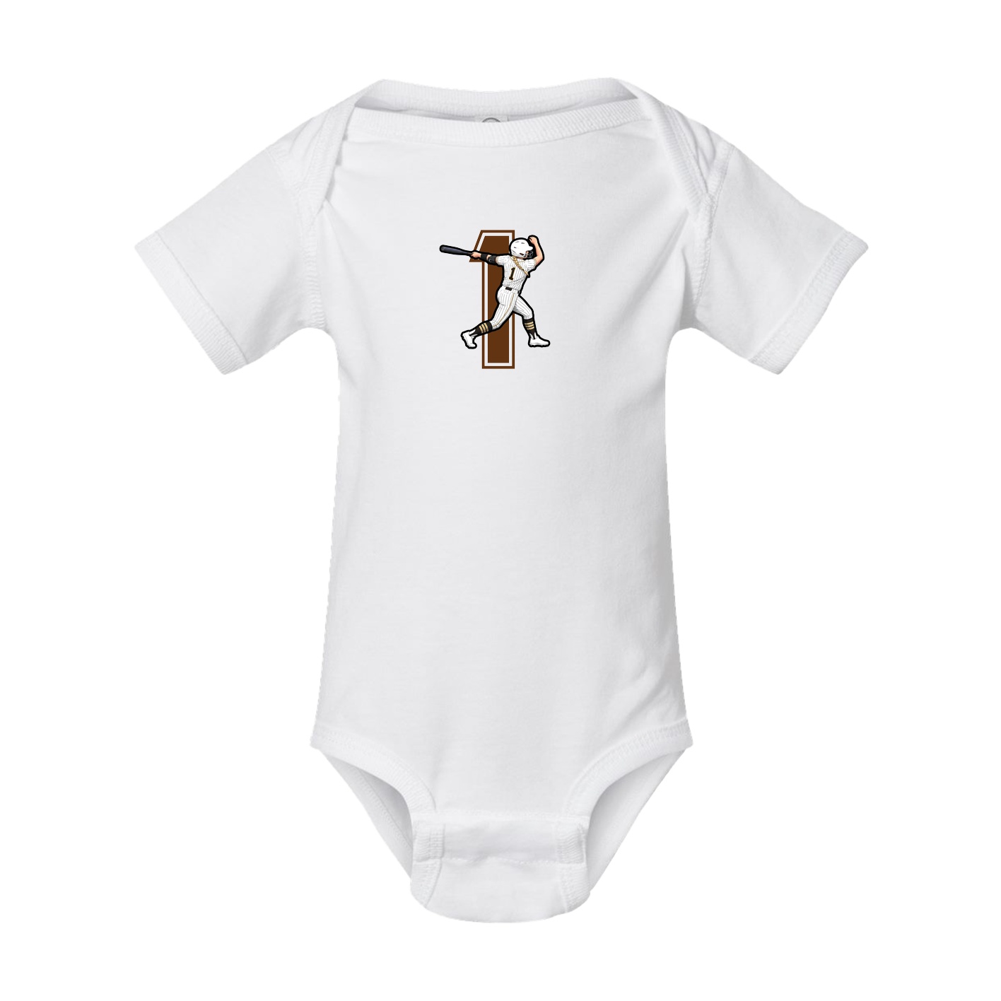 Baby Onesie — Number in White