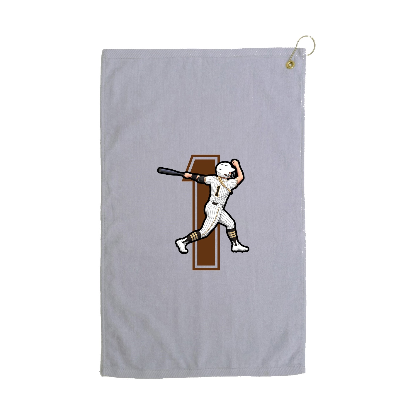 Golf Towel — Number in Grey