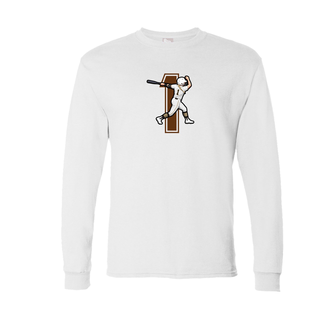 Long Sleeve Tee — Number in White