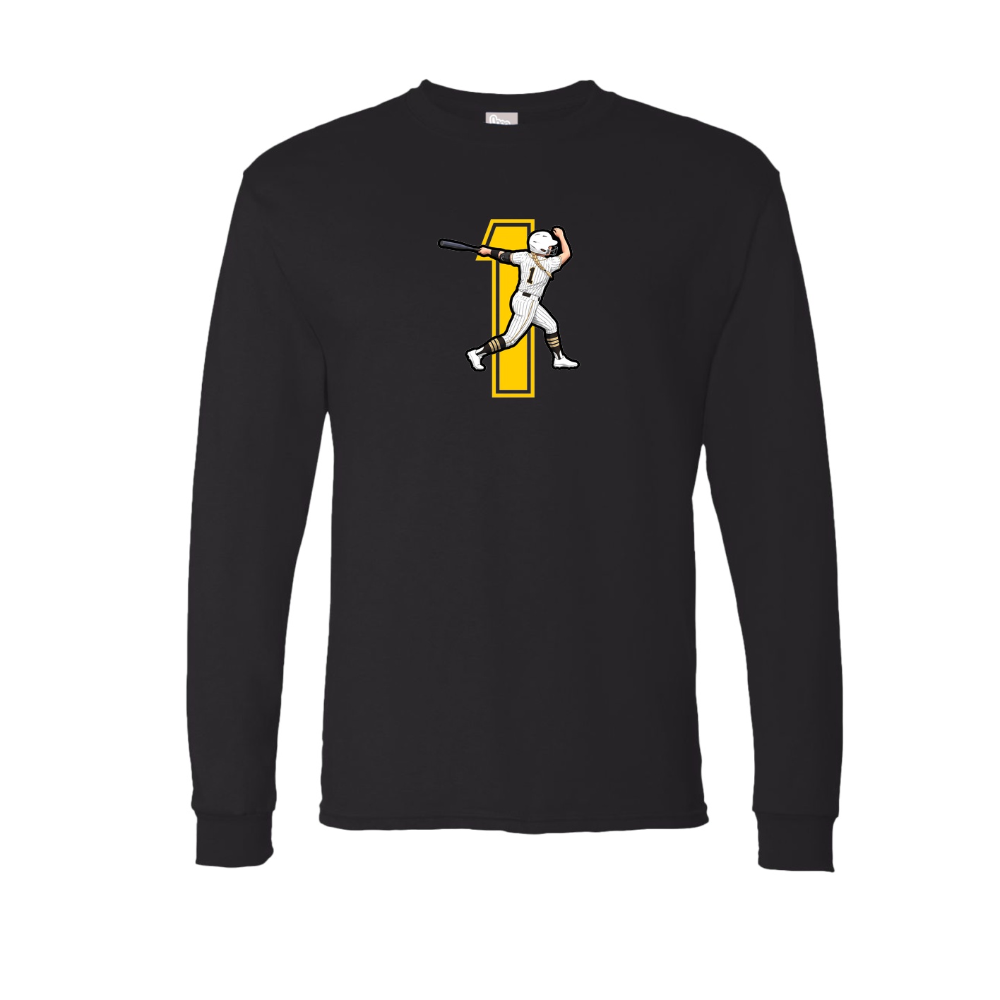 Long Sleeve Tee — Number in Black