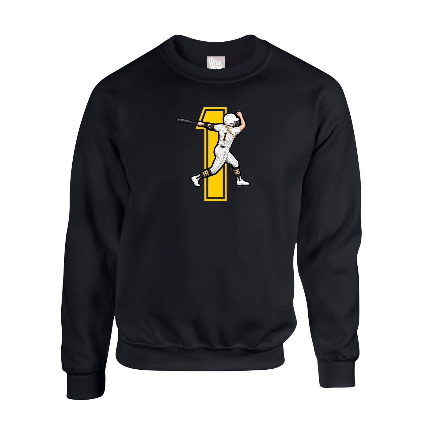 Fleece Crew — Number in Black