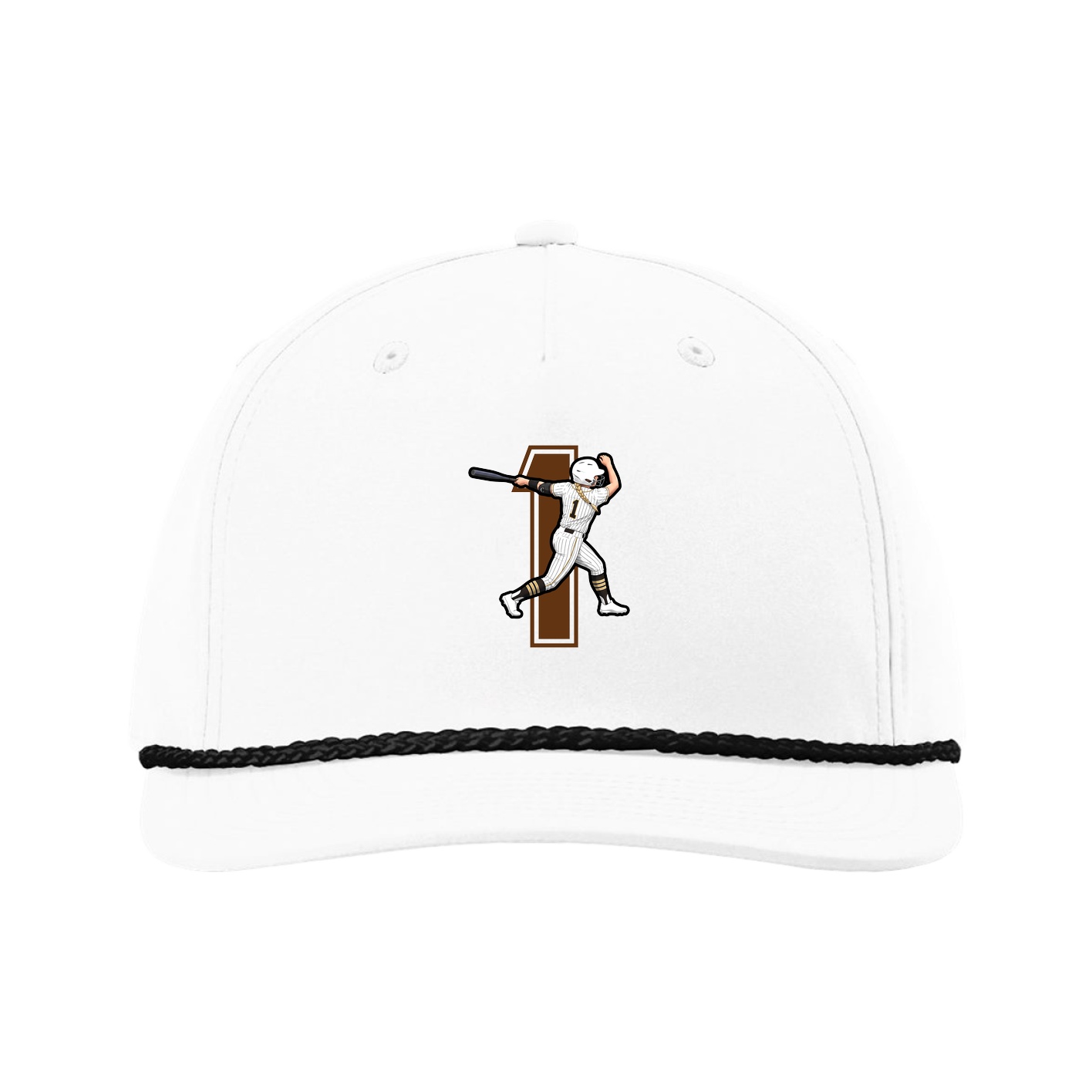 Five-Panel Classic Rope Cap — Number in White