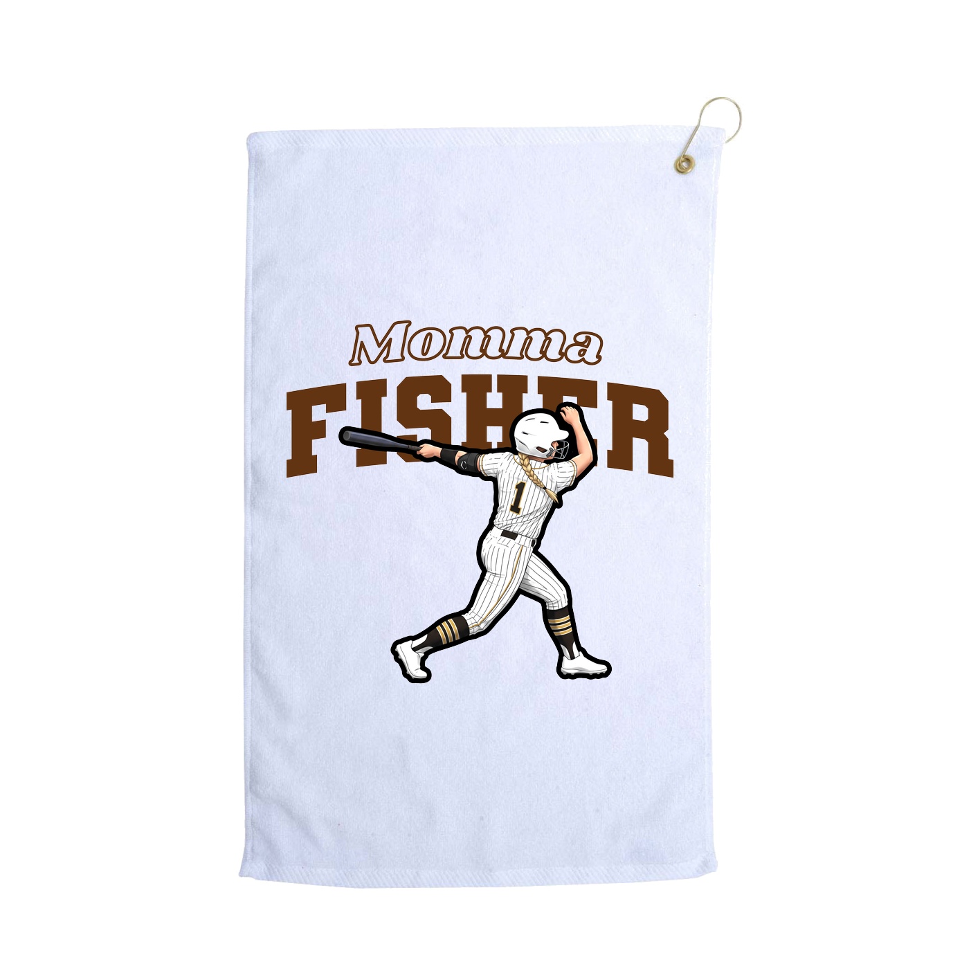 Golf Towel — Mothers Day Block in White
