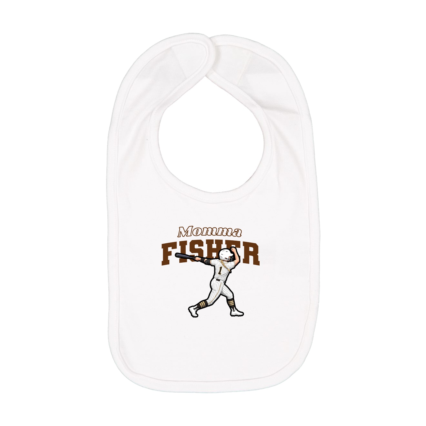 Infant Bib — Mothers Day Block in White