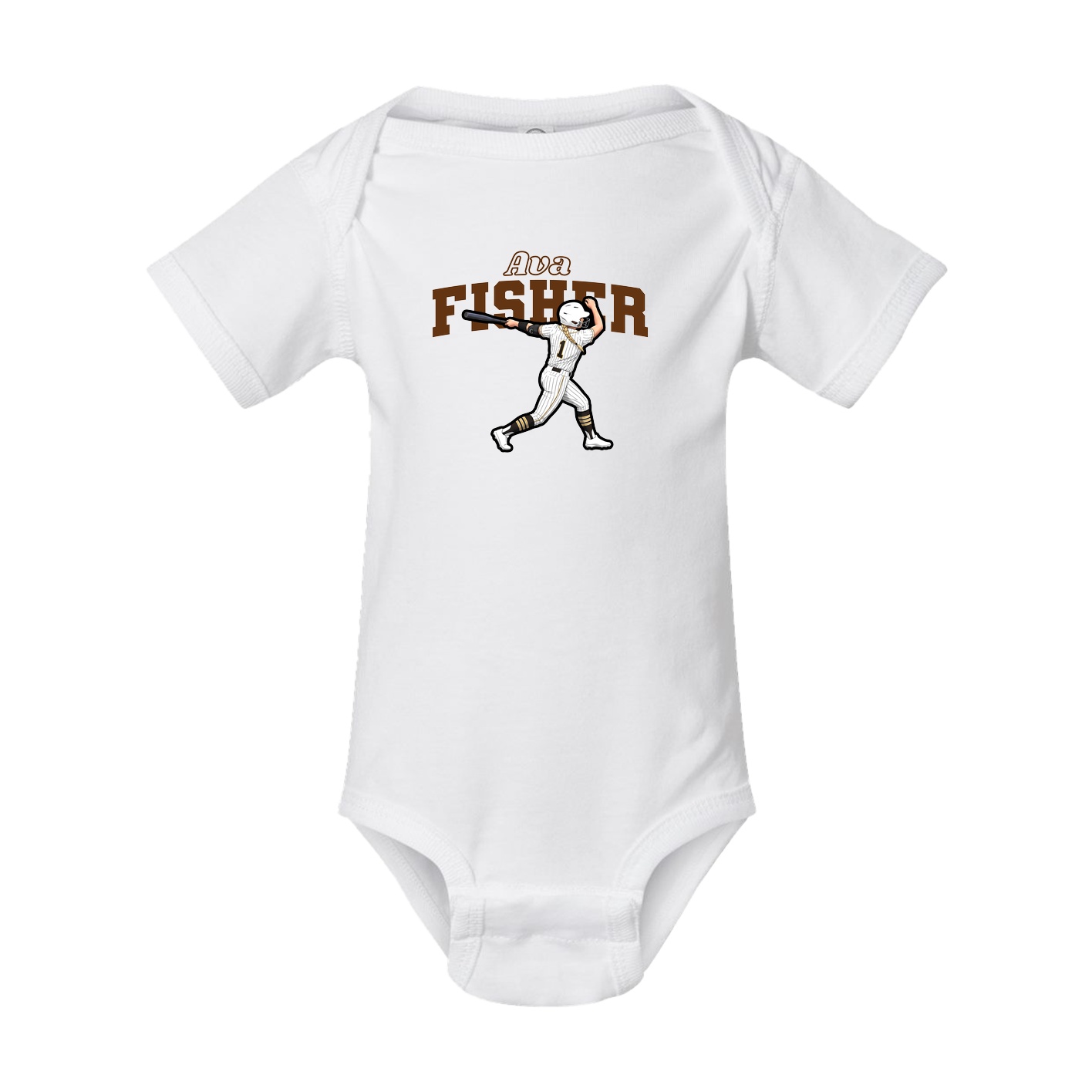Baby Onesie — Name Arch in White