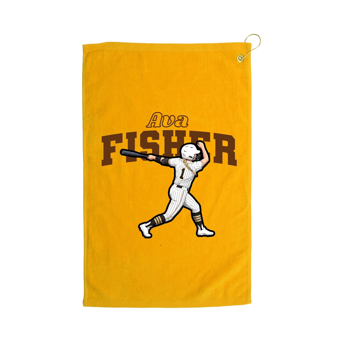 Golf Towel — Name Arch in Gold