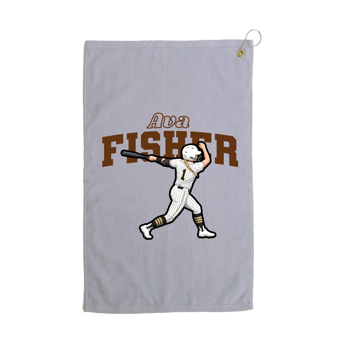 Golf Towel — Name Arch in Grey