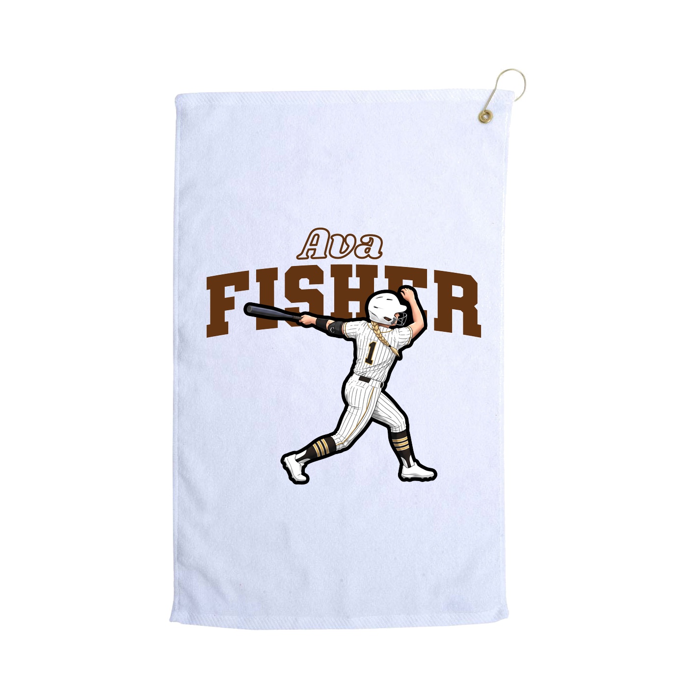 Golf Towel — Name Arch in White