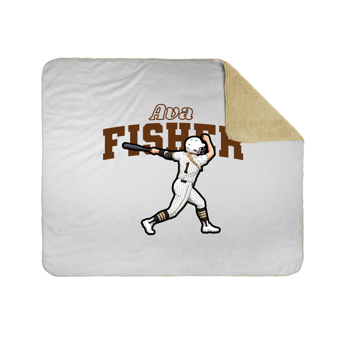 Throw Blanket — Name Arch in White