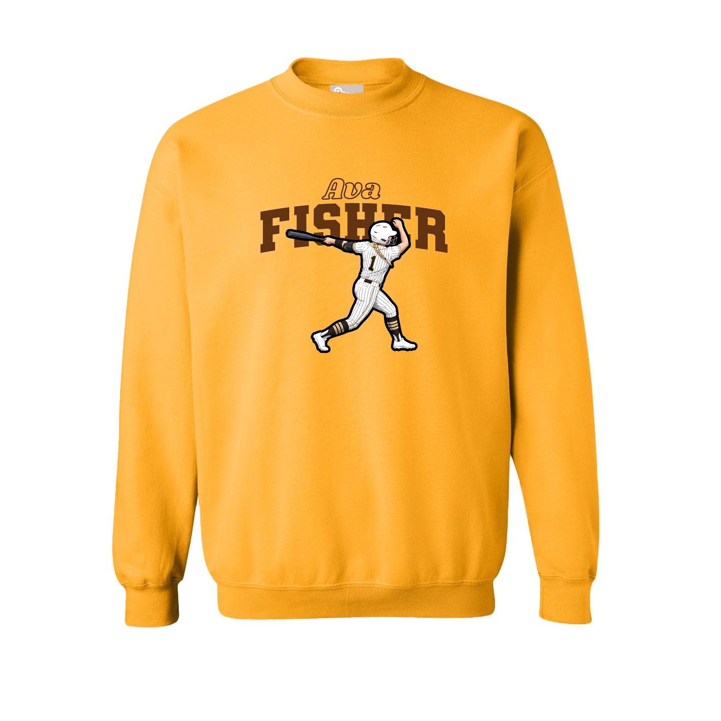 Fleece Crew — Name Arch in Gold