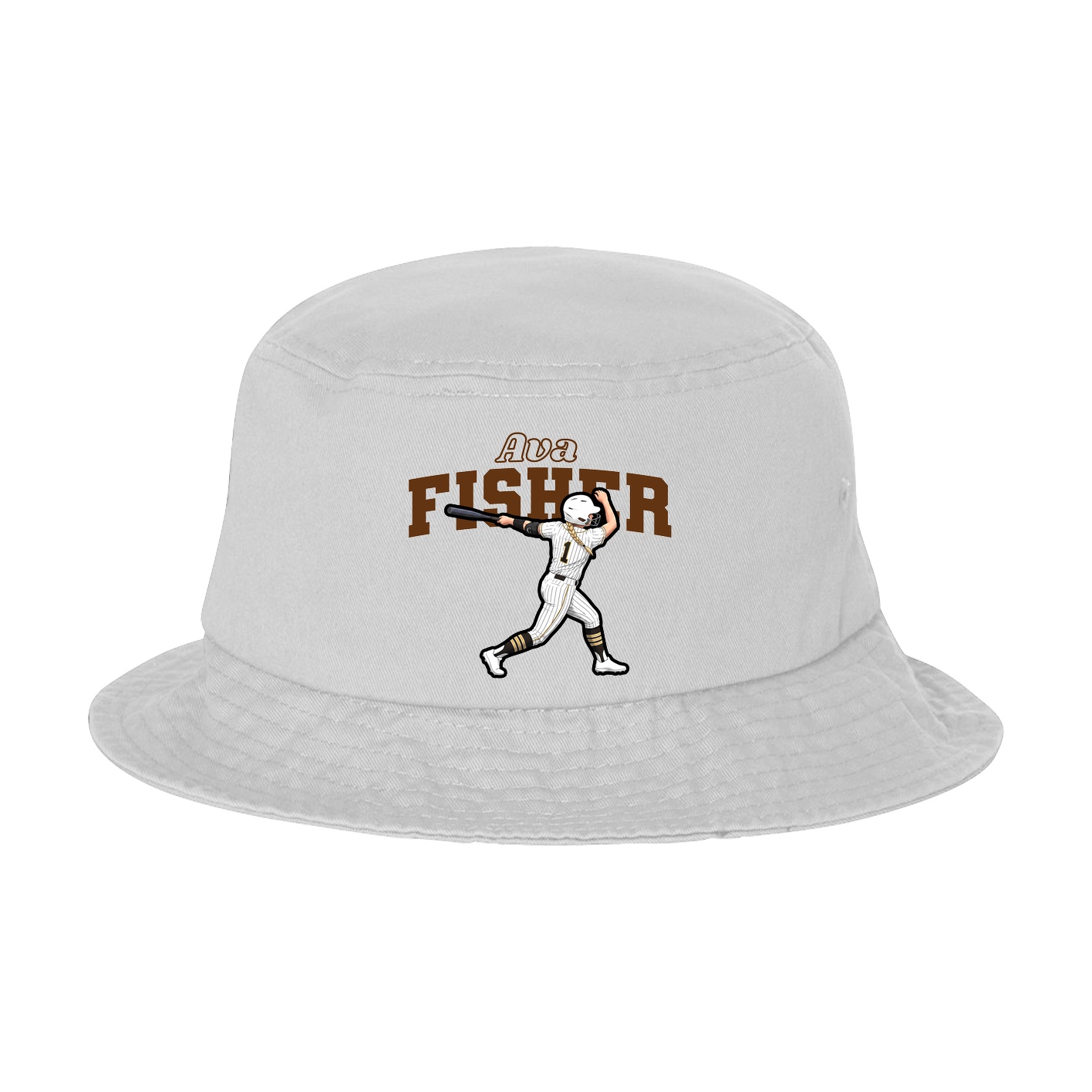 Bucket Cap — Name Arch in White