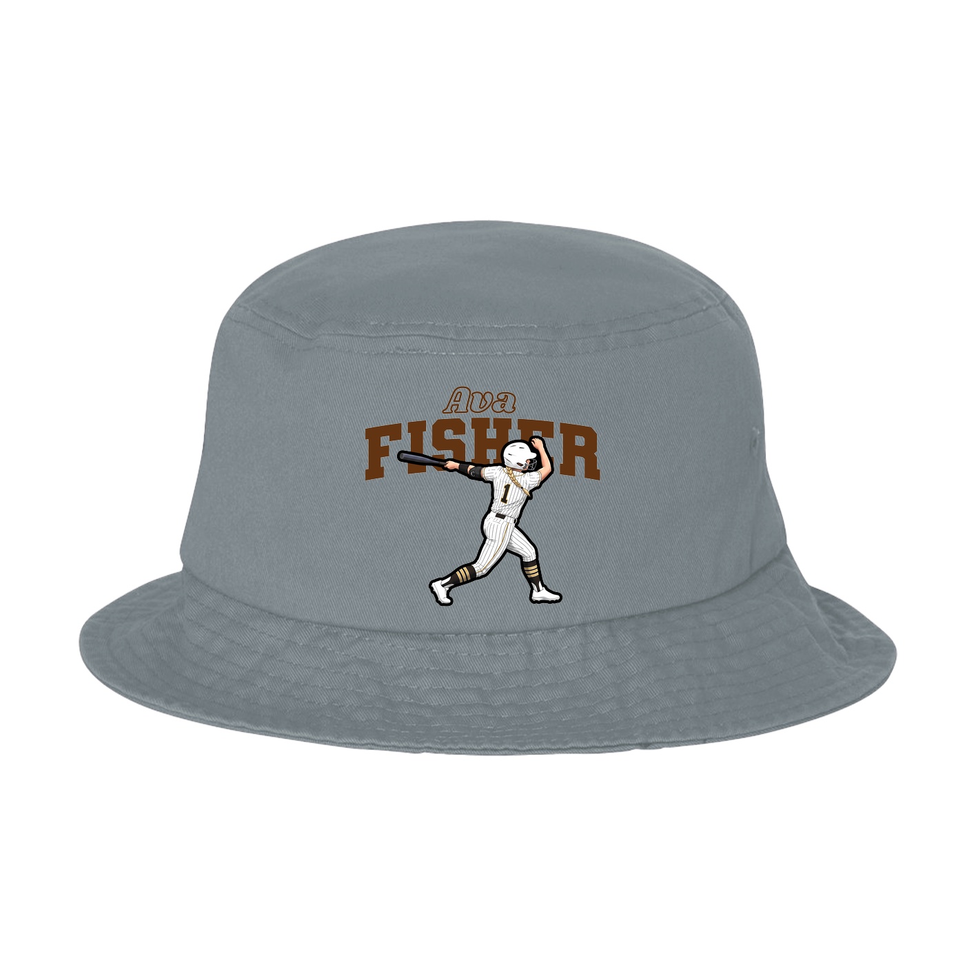 Bucket Cap — Name Arch in Grey
