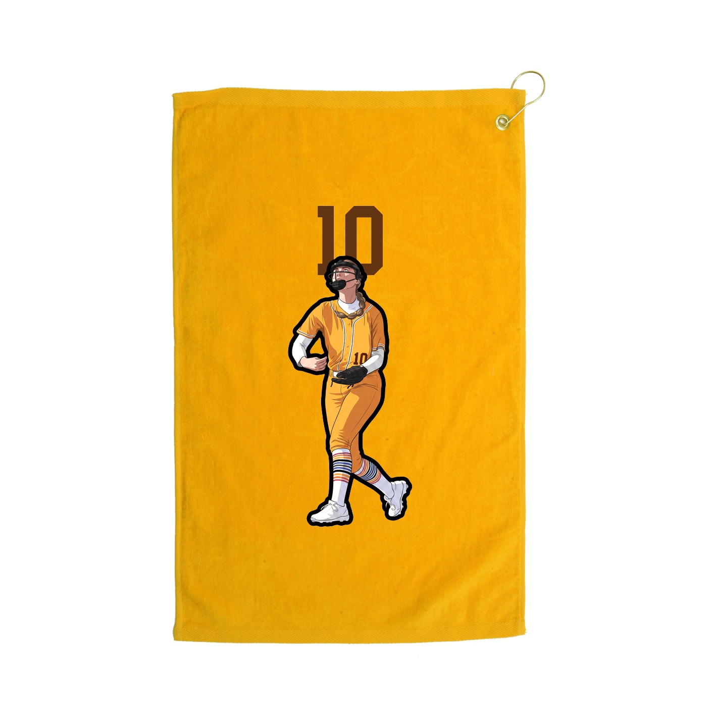 Golf Towel — Number Top in Gold