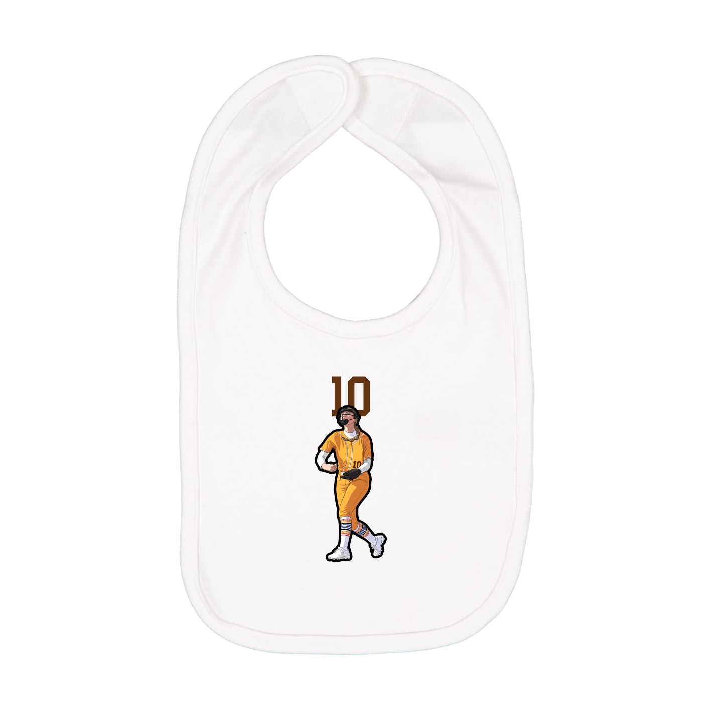 Infant Bib — Number Top in White