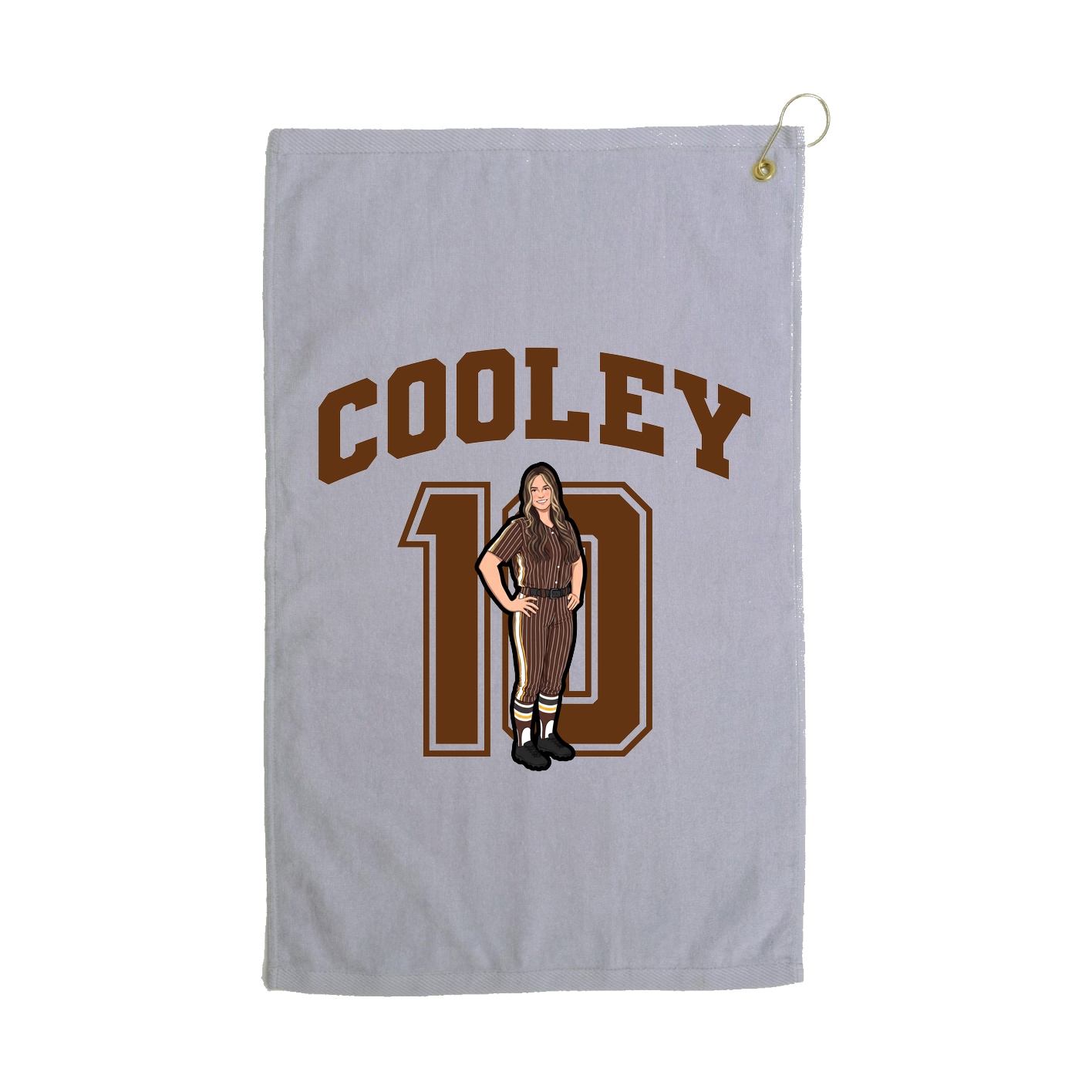 Golf Towel — Number in Grey