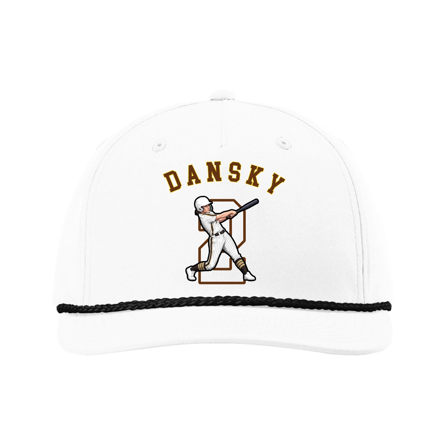 Five-Panel Classic Rope Cap — Shirsey Arch in White
