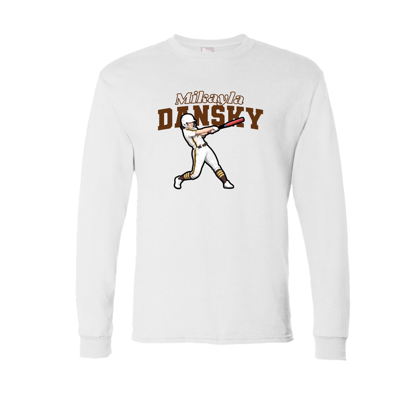 Long Sleeve Tee — Name Arch in White