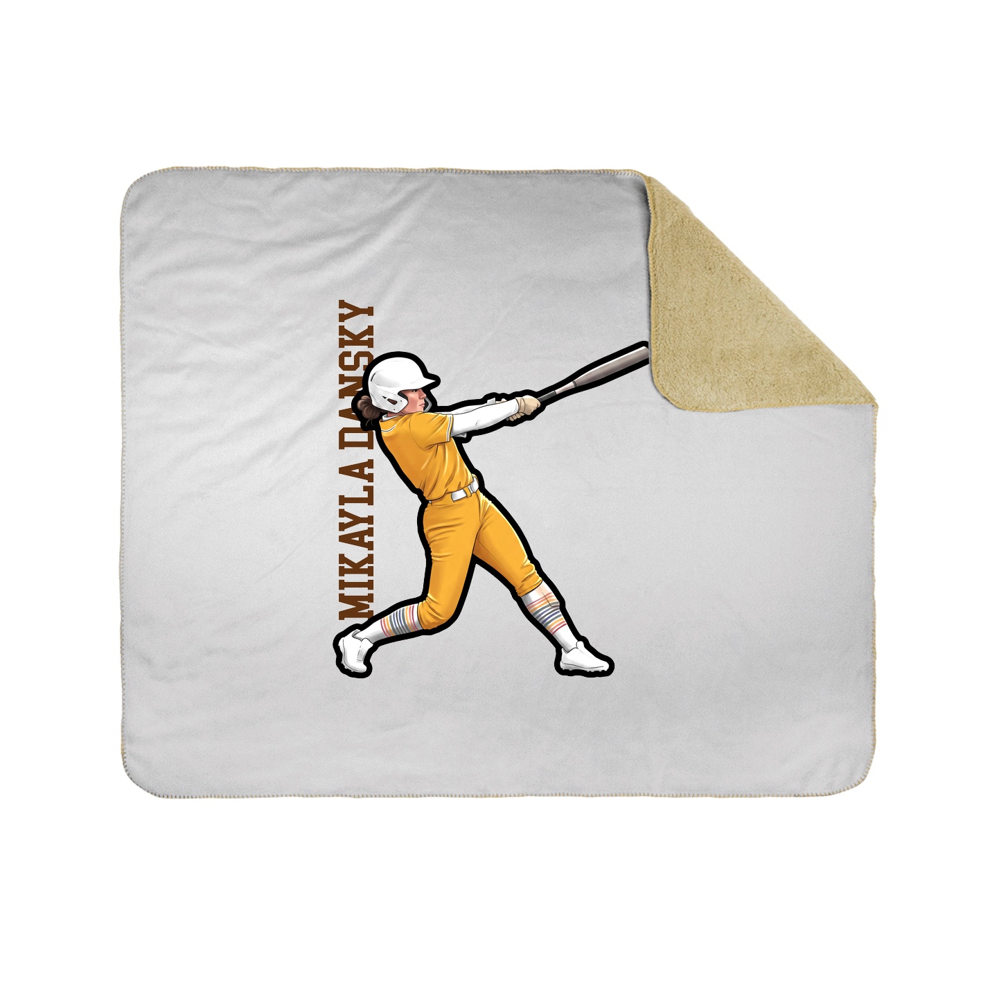 Throw Blanket — Name Vertical in White