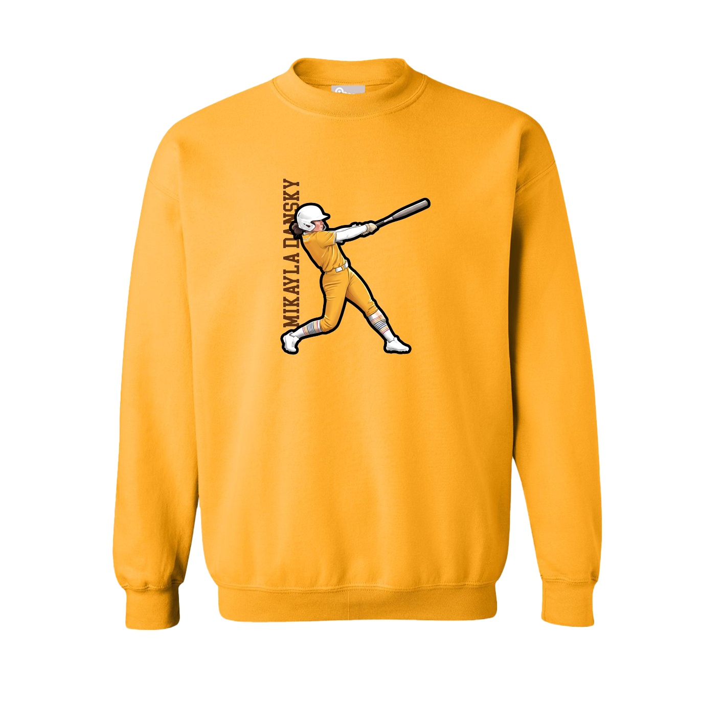 Fleece Crew — Name Vertical in Gold