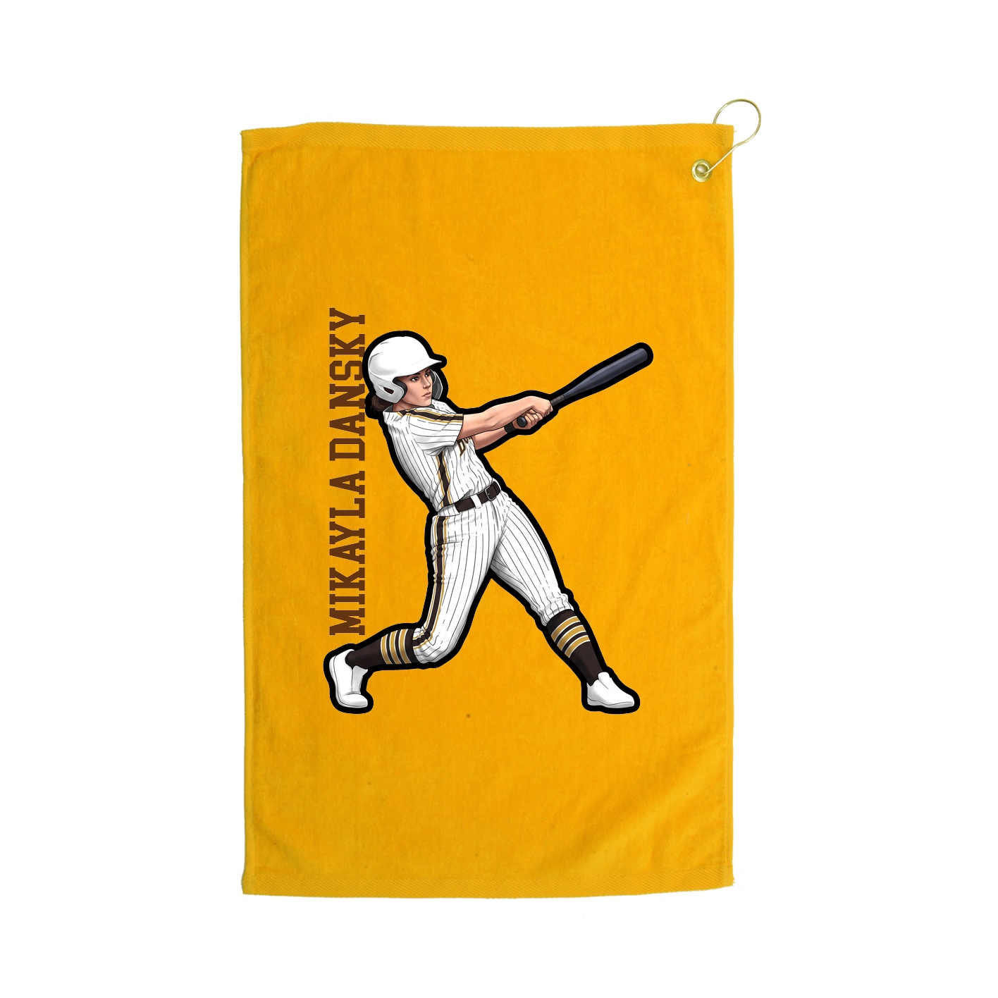 Golf Towel — Name Vertical in Gold