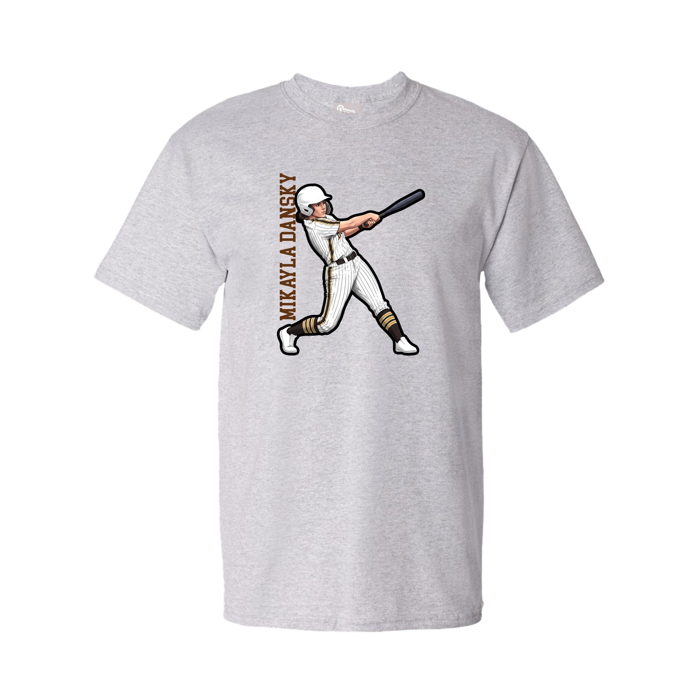 Tee — Name Vertical in Grey