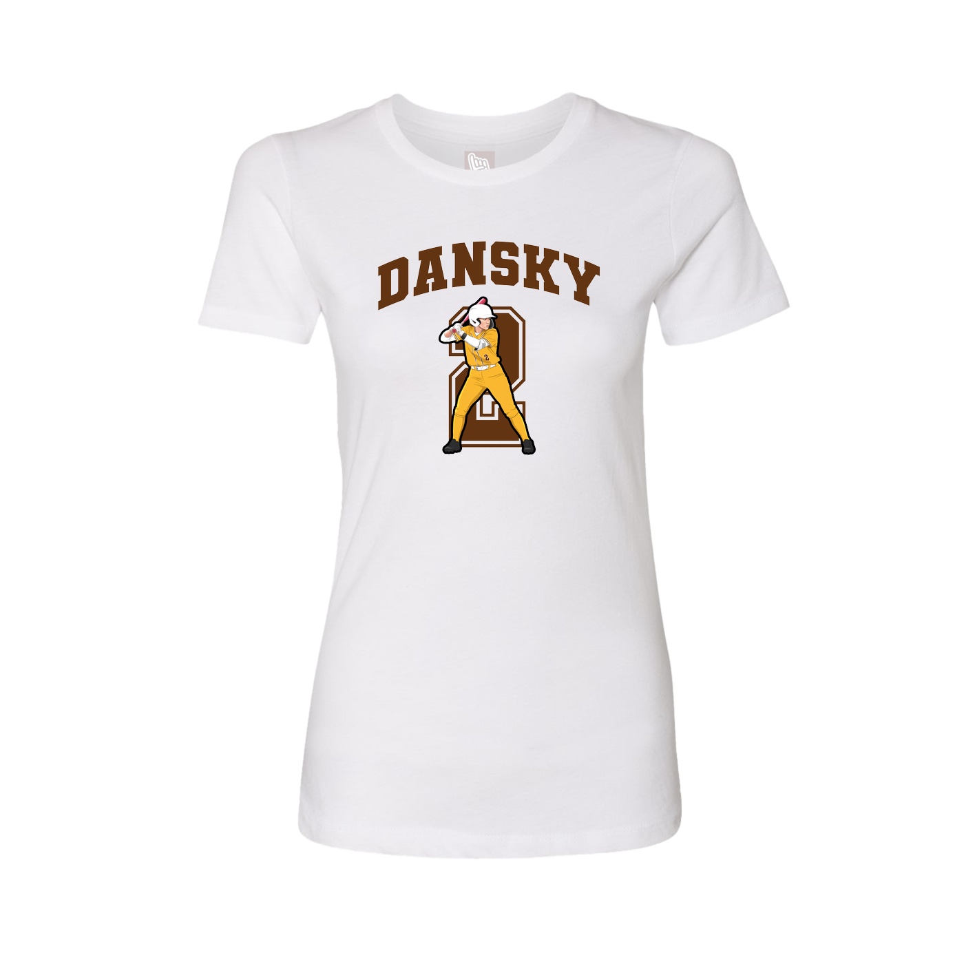 Fitted Women's Tee — Number in White