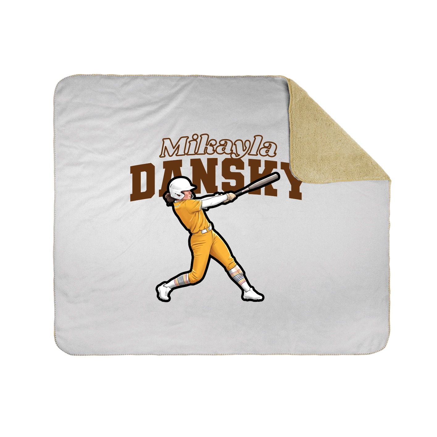 Throw Blanket — Name Arch in White