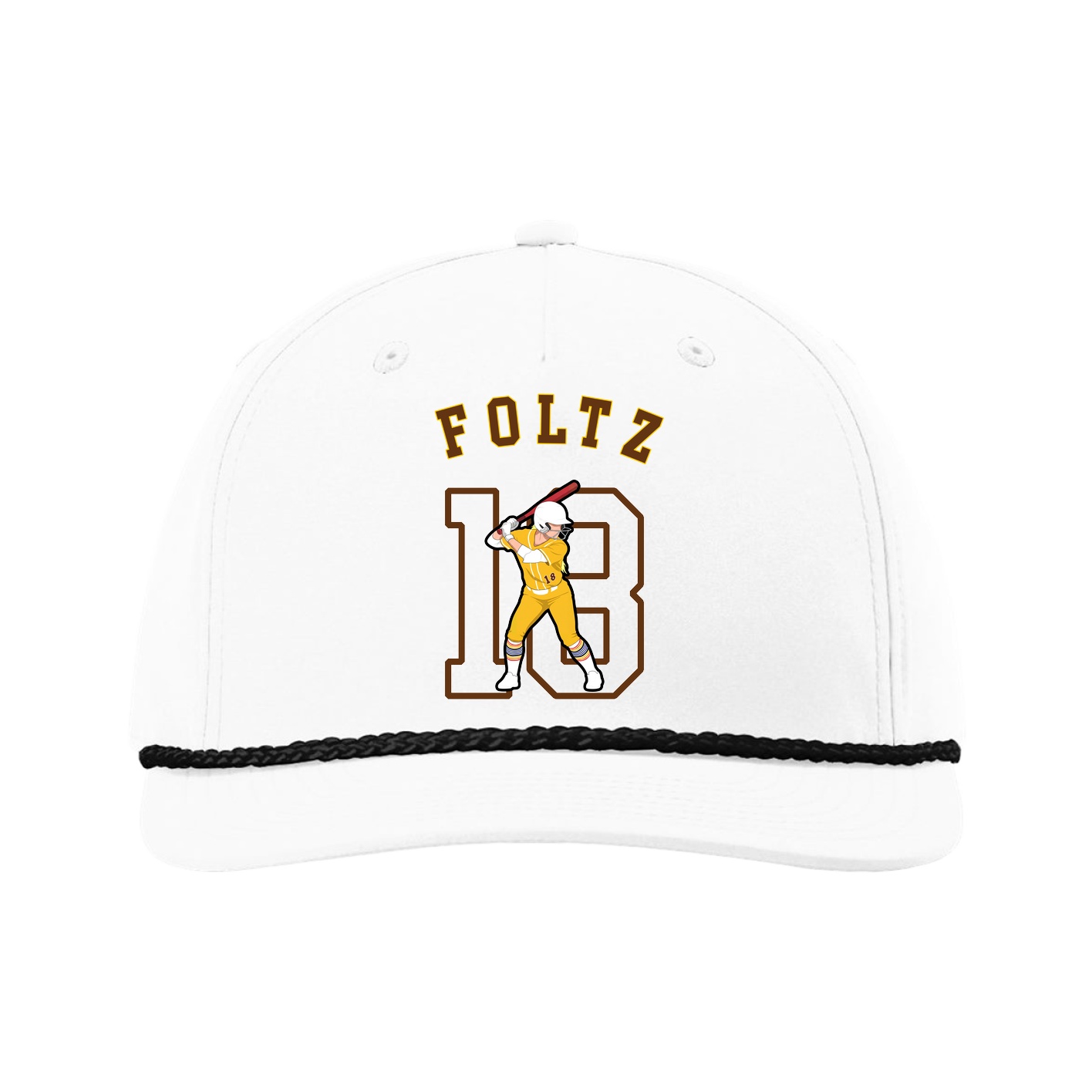 Five-Panel Classic Rope Cap — Shirsey Arch in White