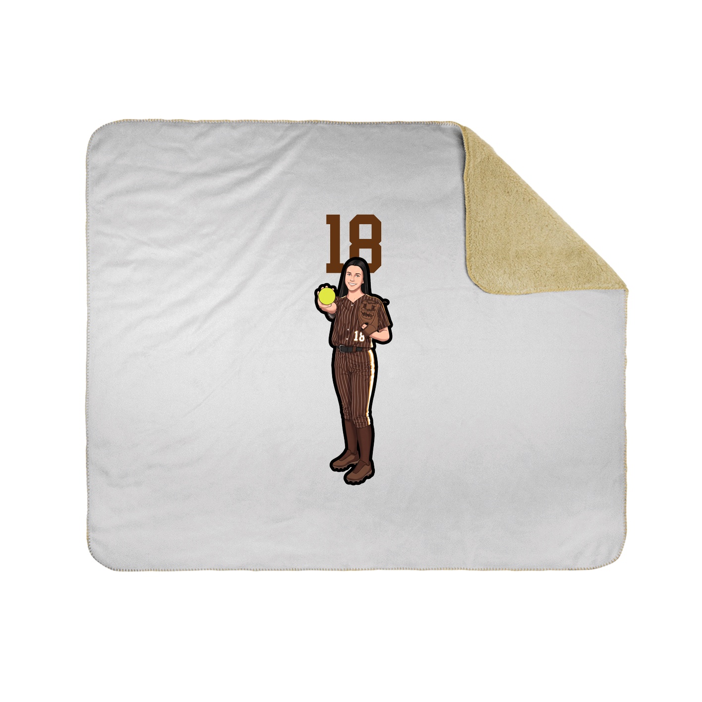 Throw Blanket — Number Top in White