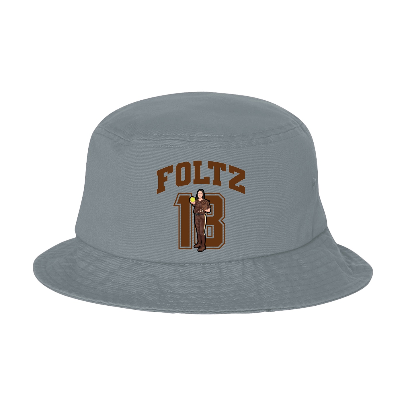 Bucket Cap — Number in Grey