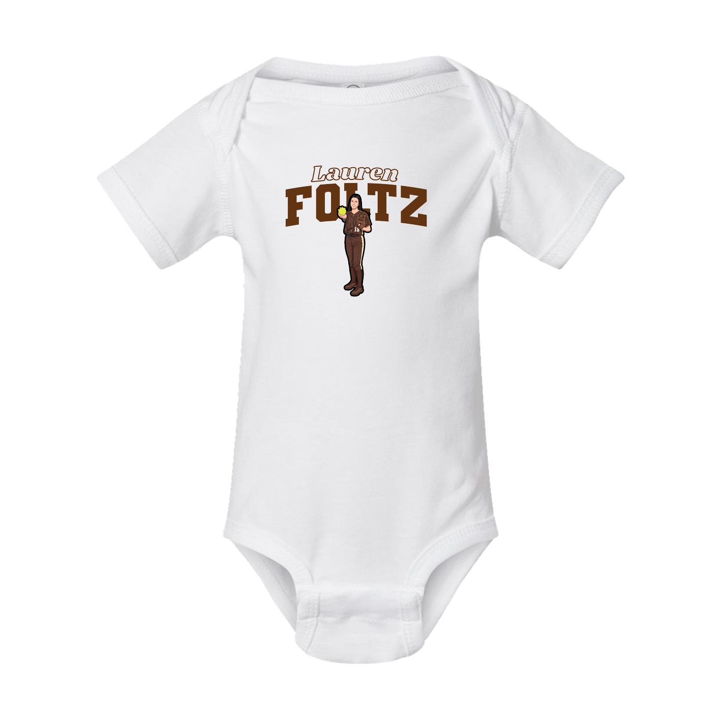 Baby Onesie — Name Arch in White