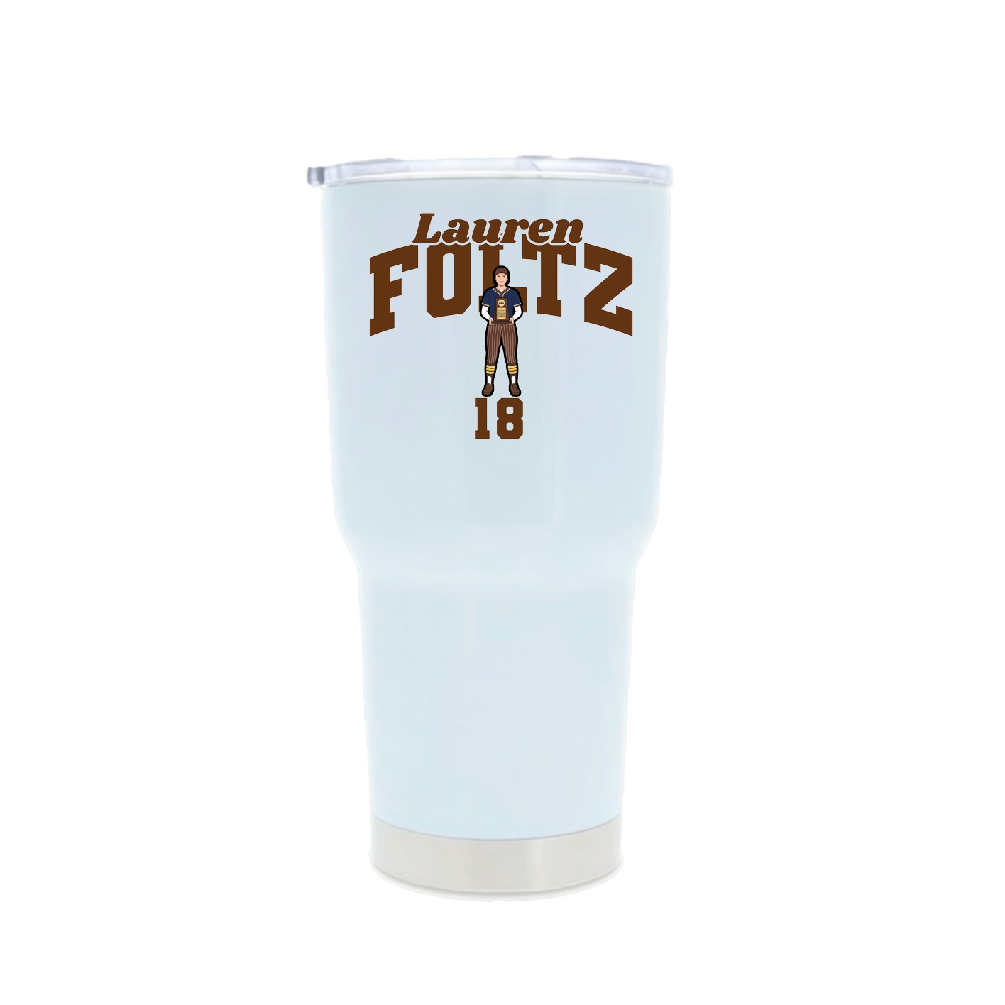 30oz Stainless Steel Tumbler — Signature Arch in White