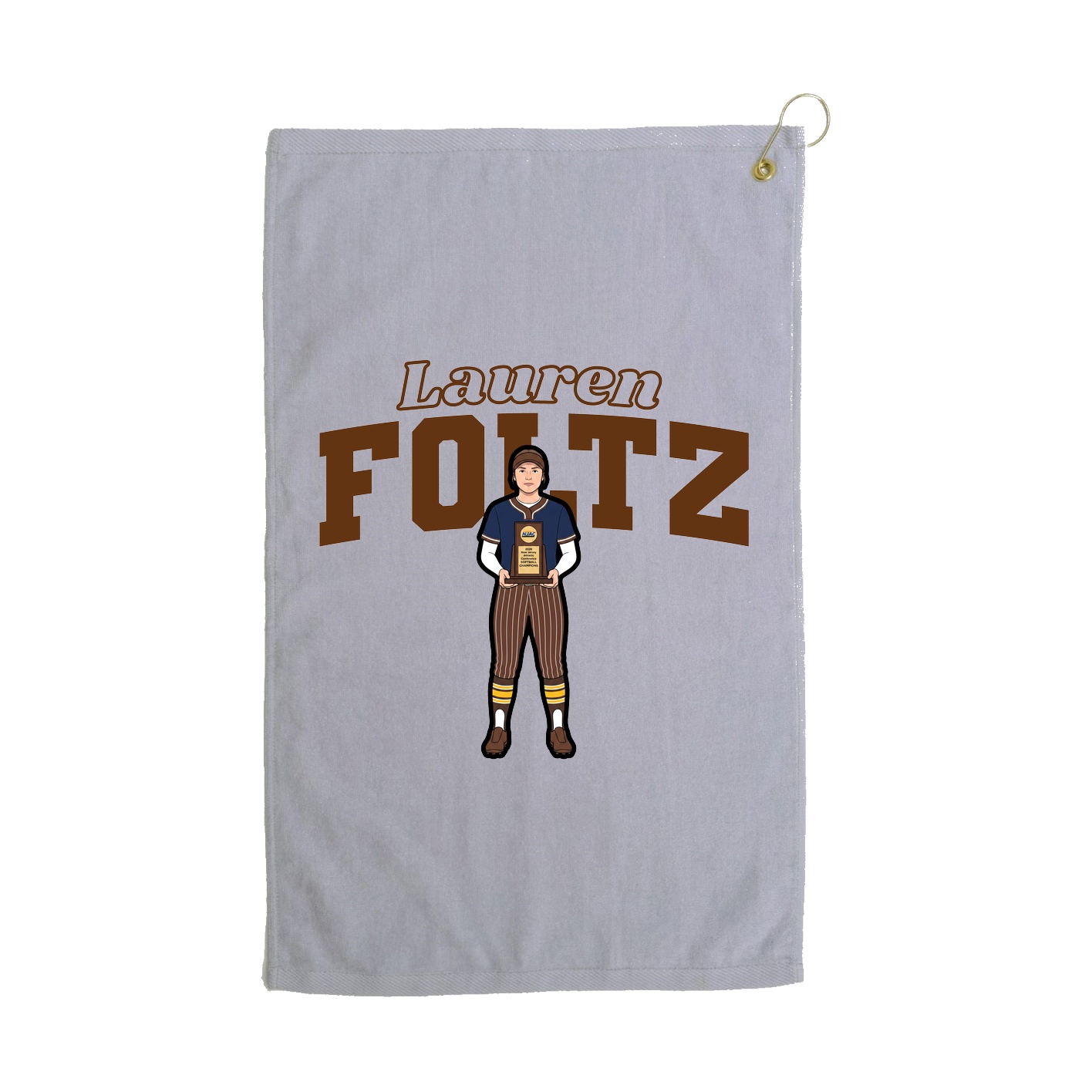 Golf Towel — Name Arch in Grey