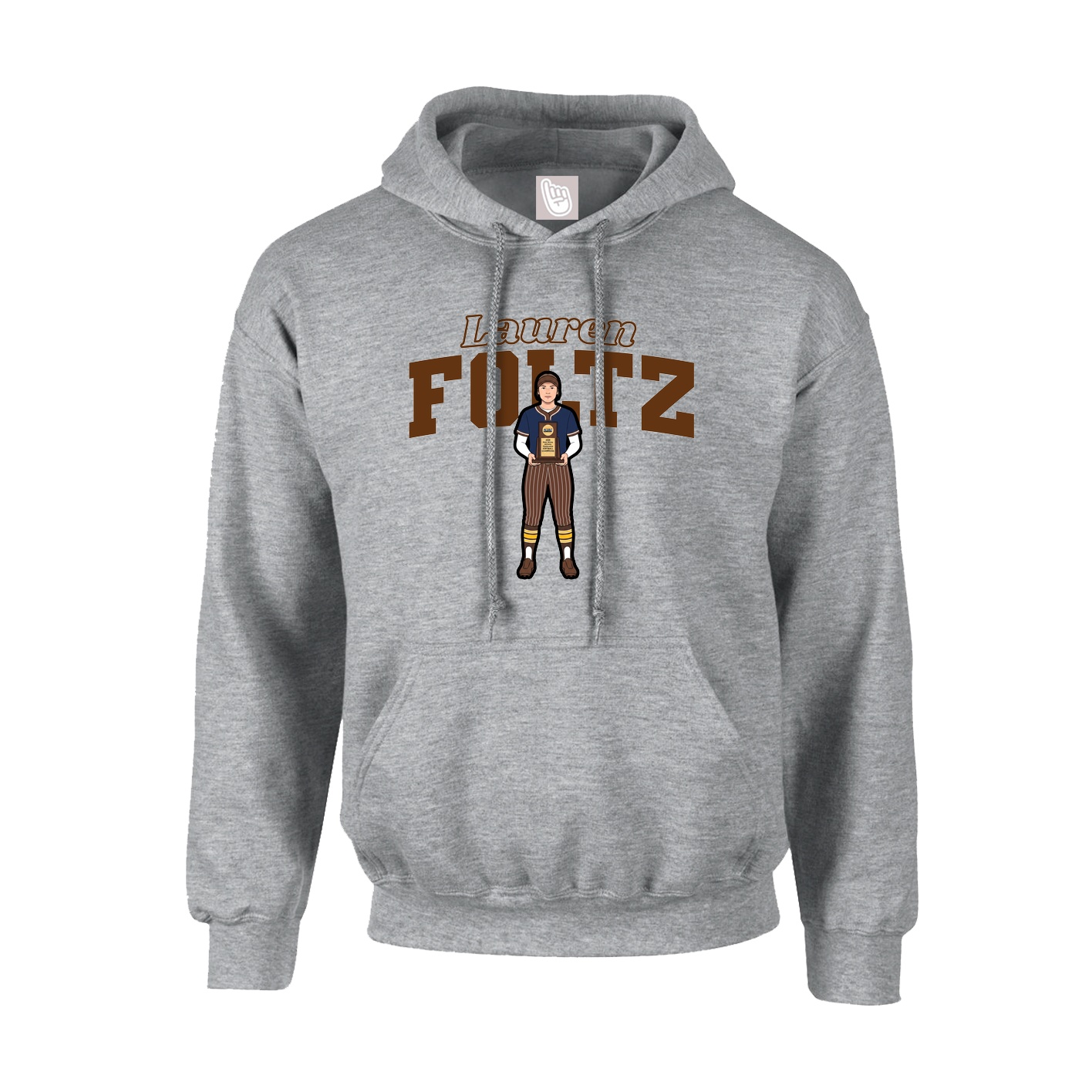 Hoodie — Name Arch in Grey