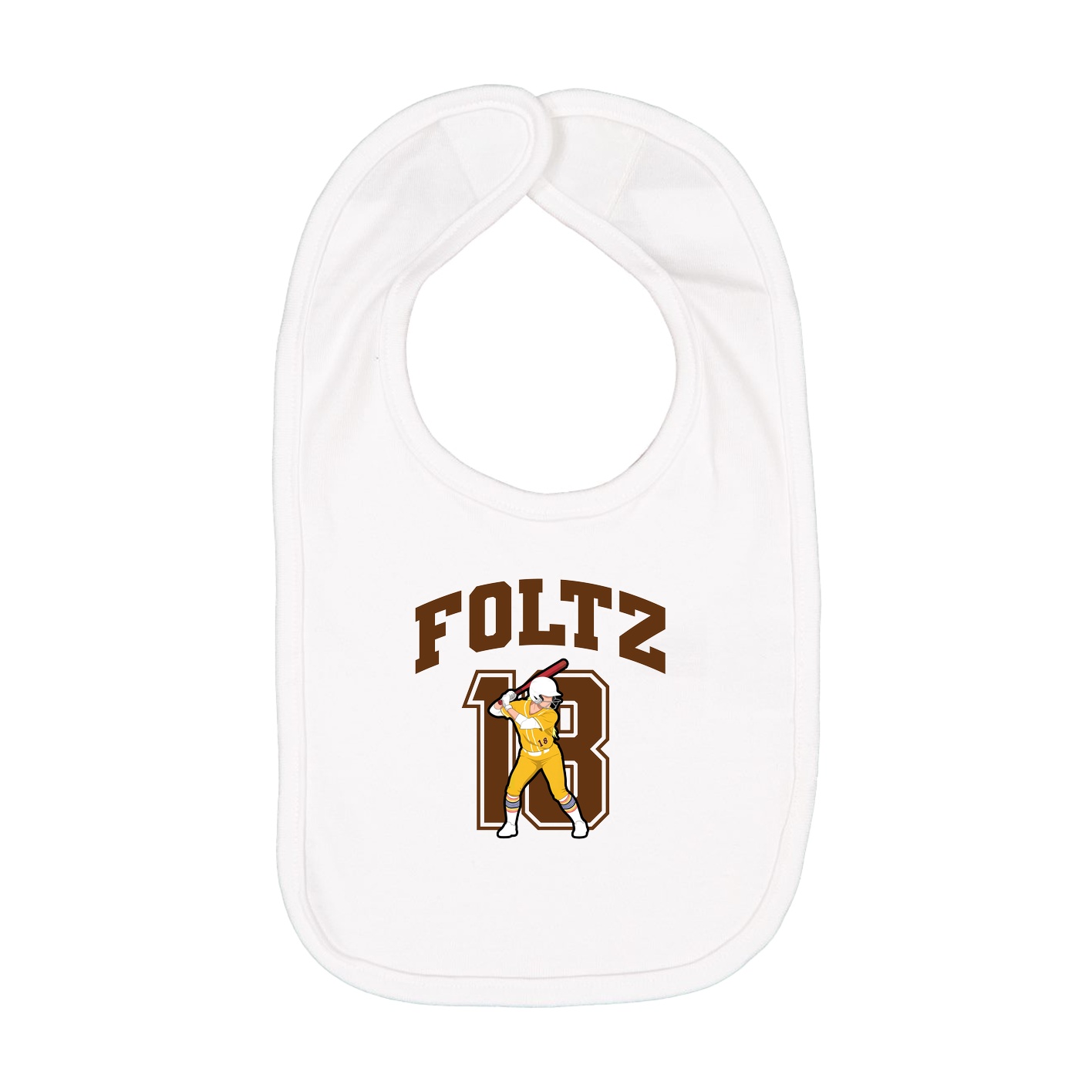 Infant Bib — Number in White