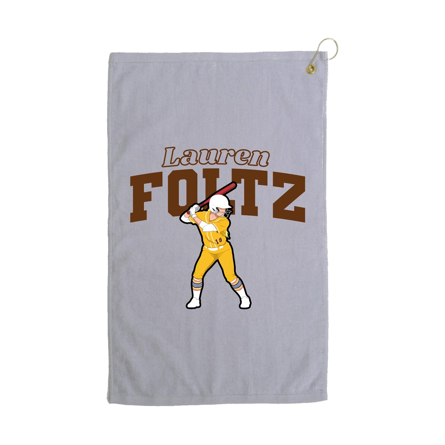Golf Towel — Name Arch in Grey