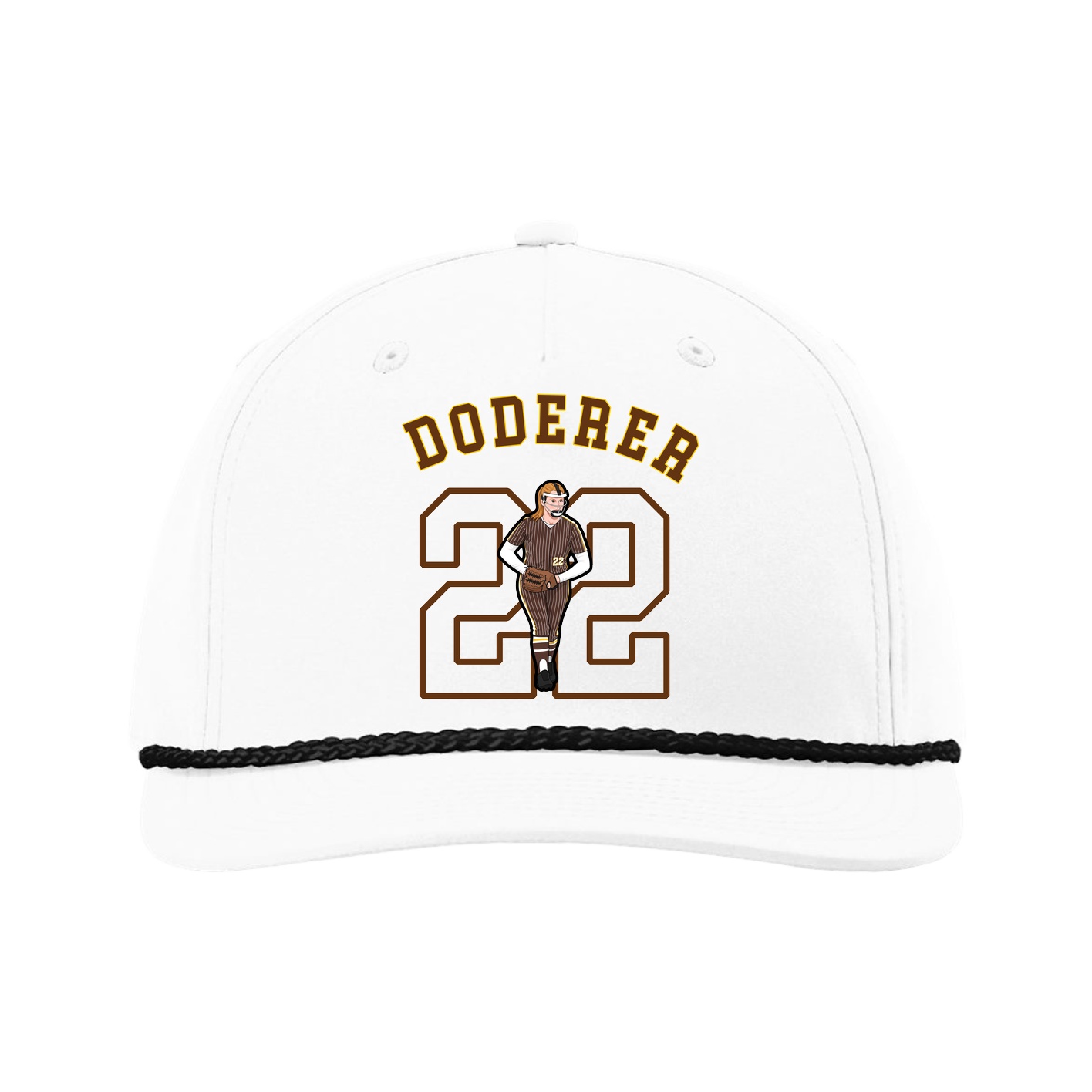 Five-Panel Classic Rope Cap — Shirsey Arch in White