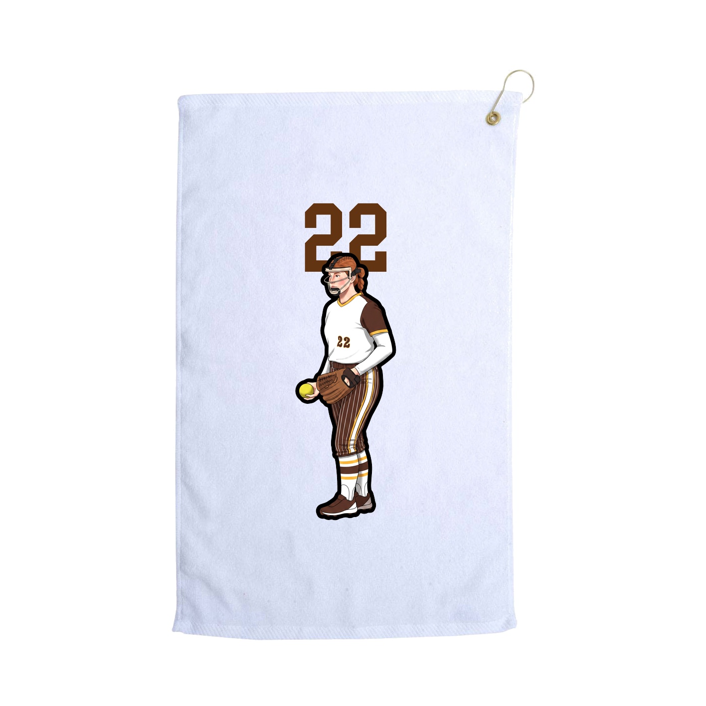 Golf Towel — Number Top in White