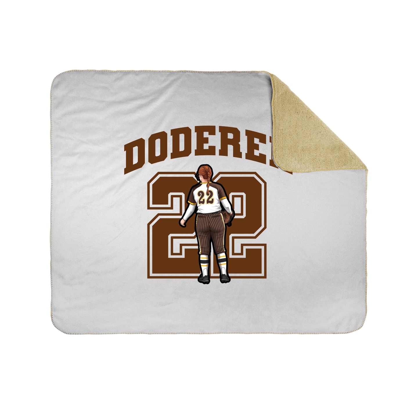 Throw Blanket — Number in White