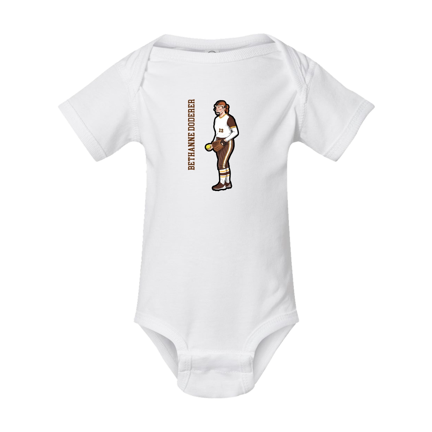 Baby Onesie — Name Vertical in White