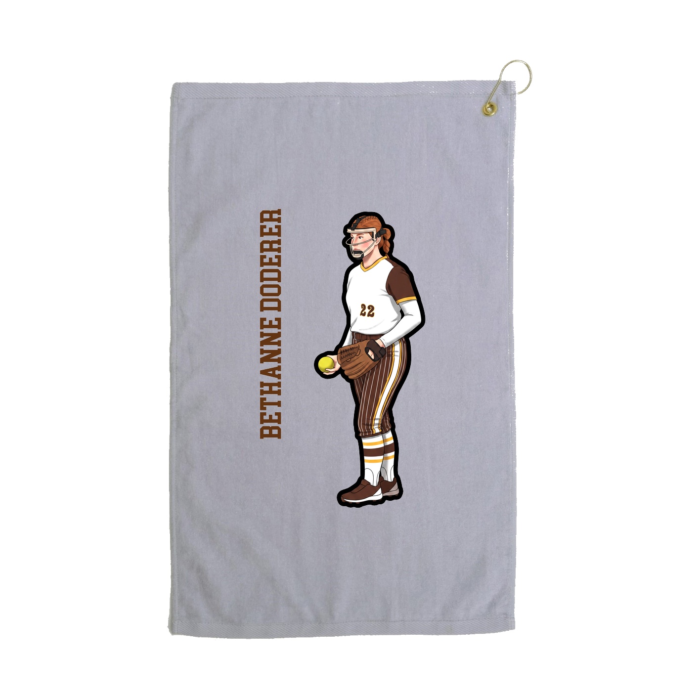Golf Towel — Name Vertical in Grey