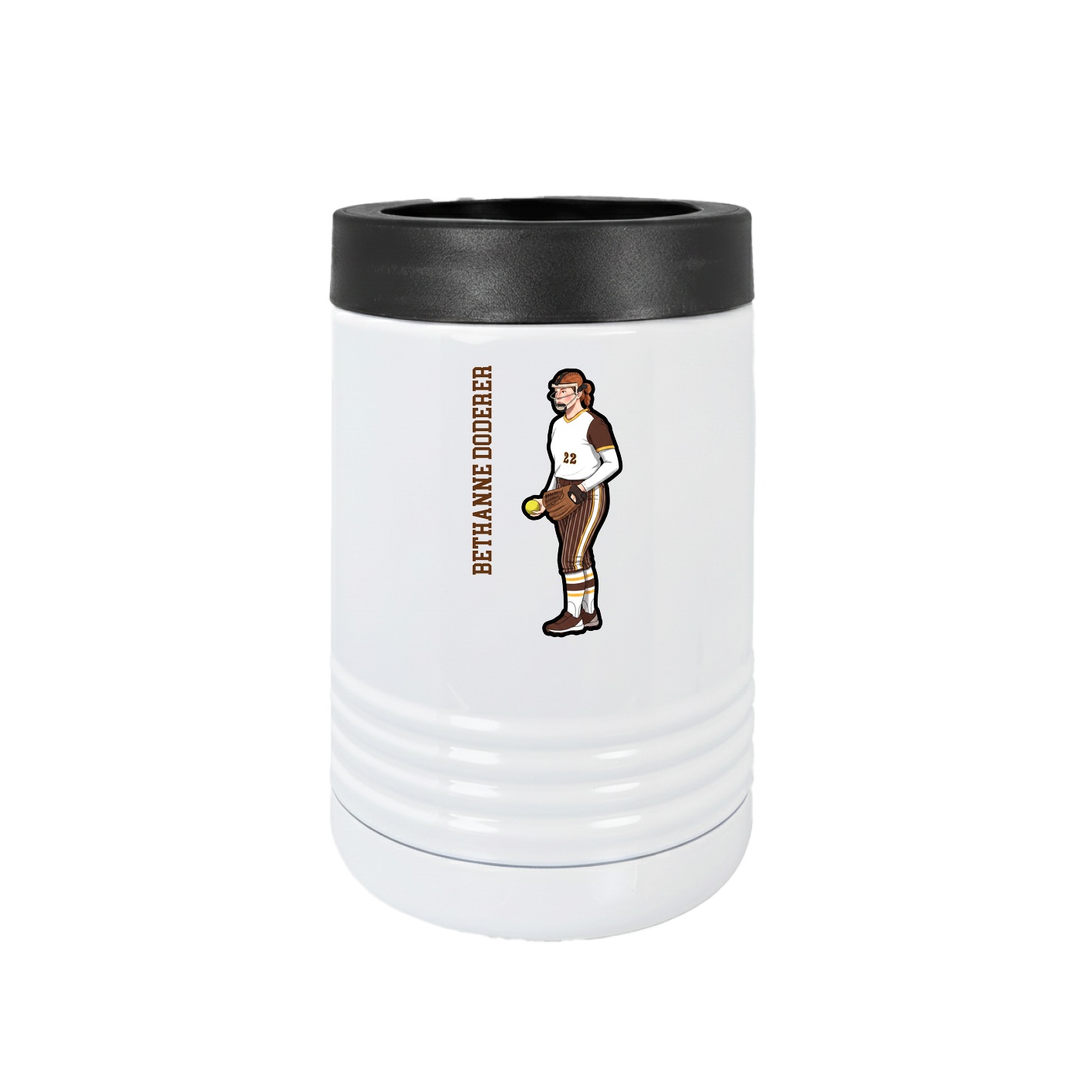 Beverage Holder — Name Vertical in White