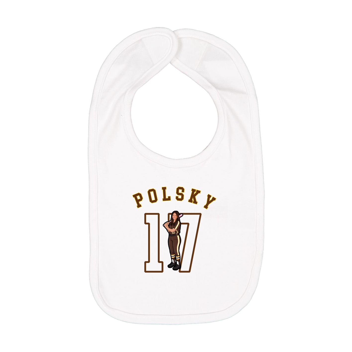 Infant Bib — Shirsey Arch in White